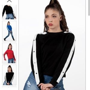 FRENCH TERRY RAGLAN TOP Black Dance Costume